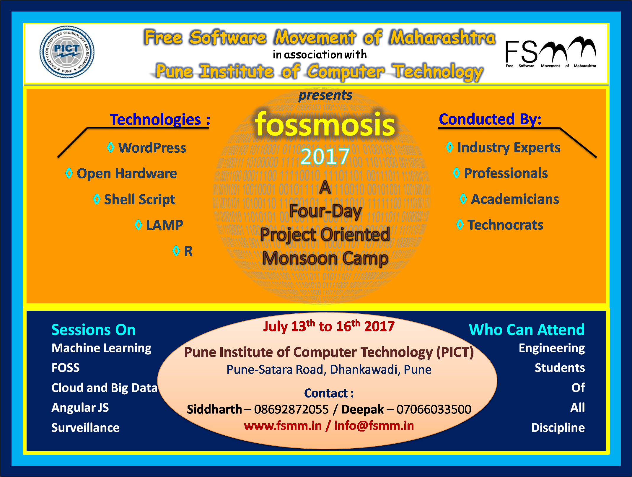 Fossmosis - Four Day Project Oriented IT Camp for Engineering Students